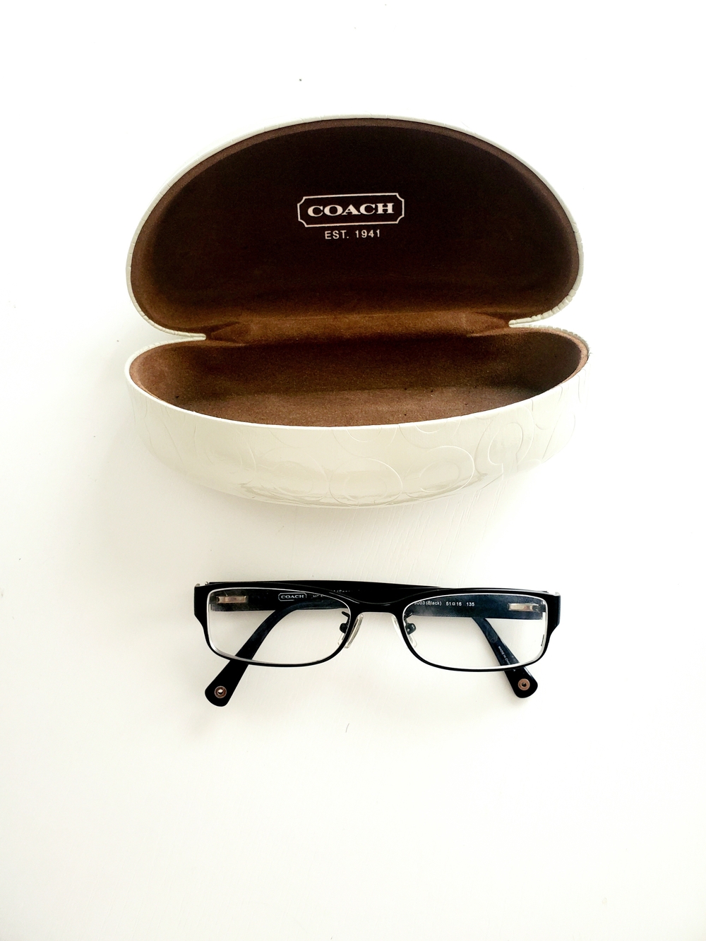 Coach 5089 Black Eyeglasses with White Embossed Case